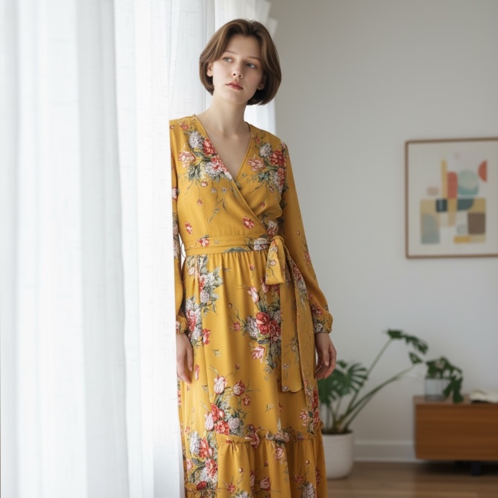Long flounce dress